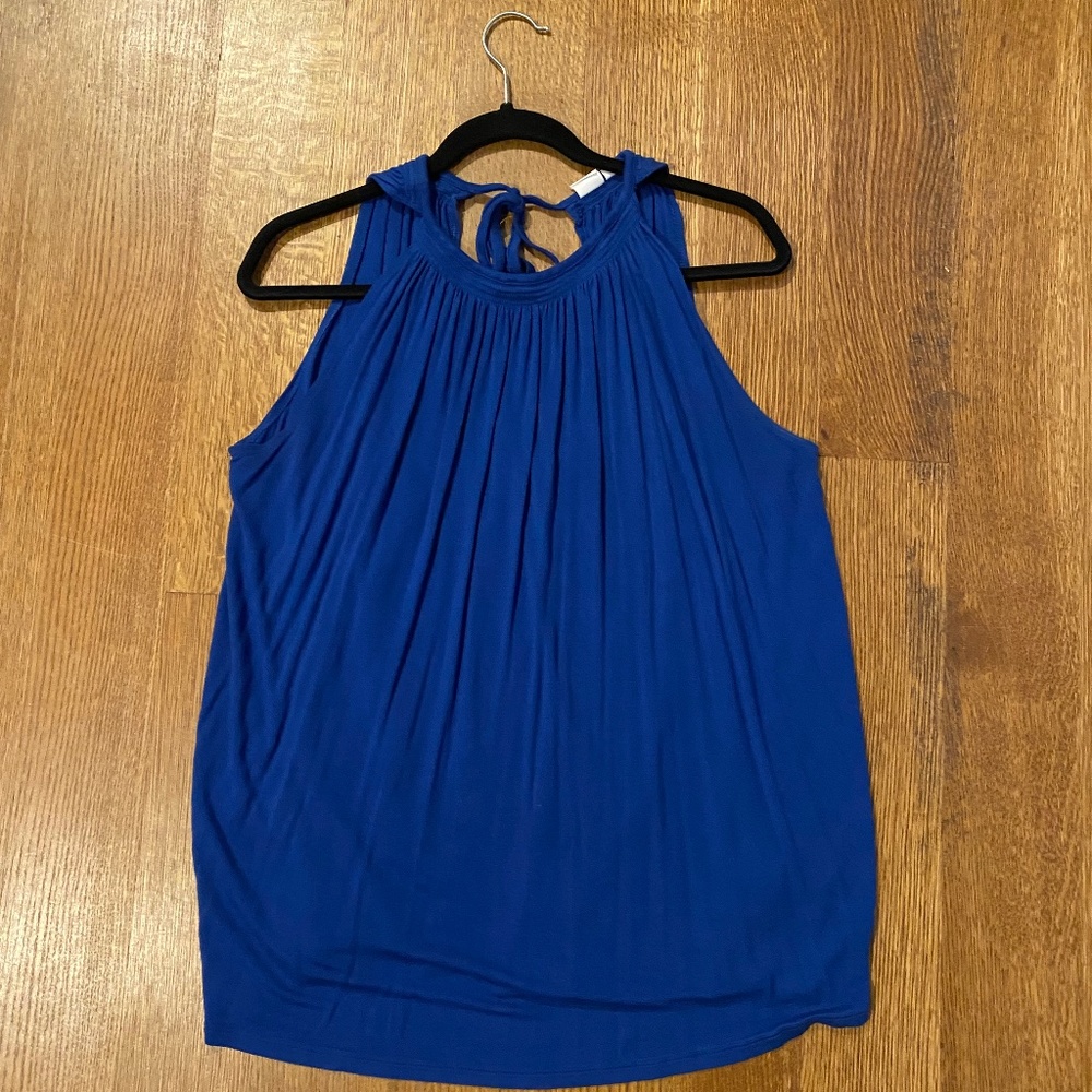 GAP Sleeveless Pleated Blue Tee